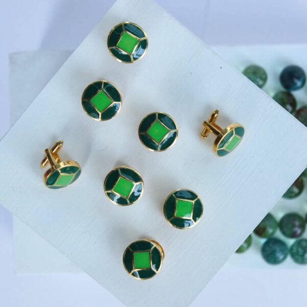 Green Enamel Button