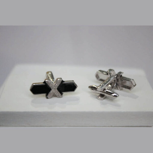 Initial Cufflinks in Black enamel